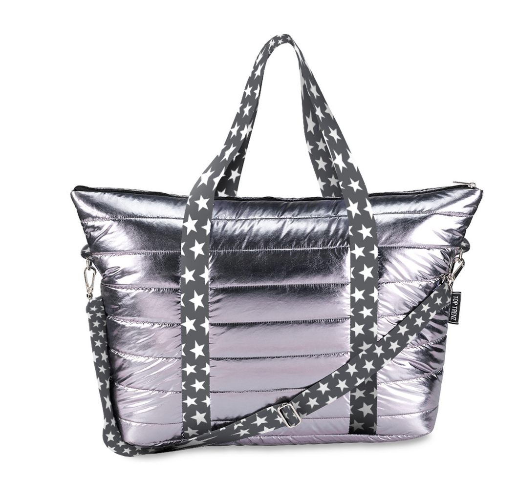 Gunmetal Tote with Stardust Straps