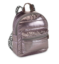 Load image into Gallery viewer, Gunmetal Mini Puffer Backpack with Stardust Straps
