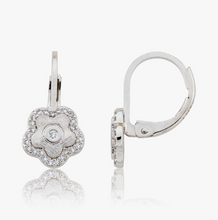 Load image into Gallery viewer, Flower CZ Frame Leverback Earring
