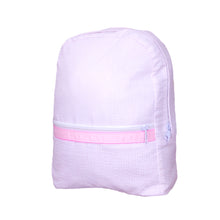Load image into Gallery viewer, Pink Seersucker Backpack
