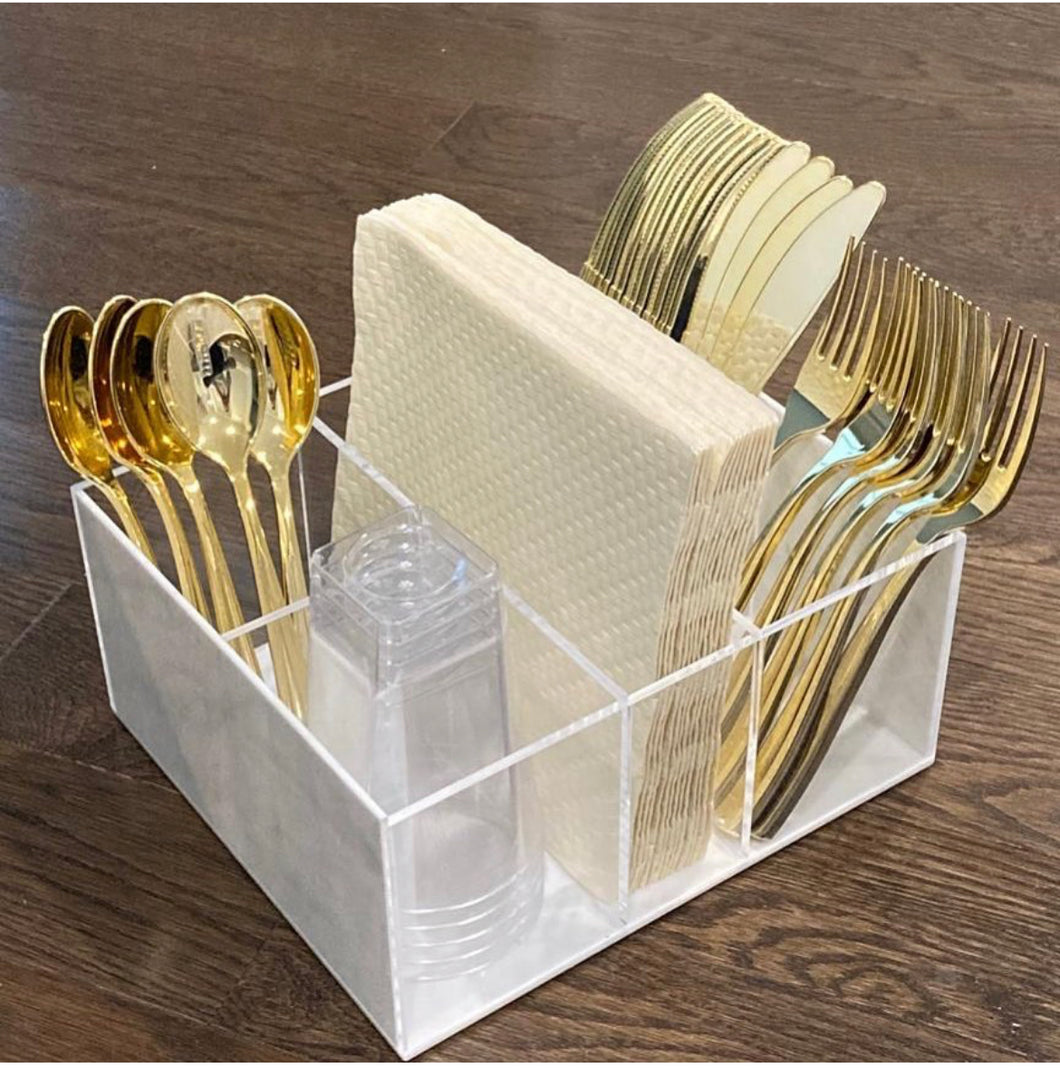 5 Section Marble Cutlery Caddy