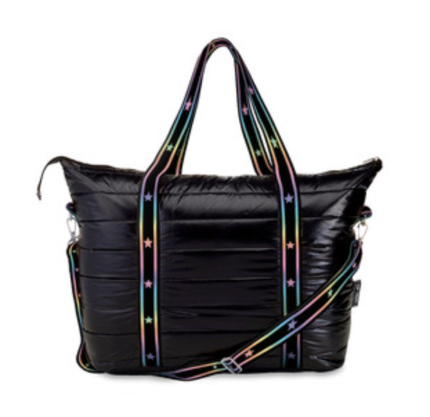 Black Tote with Gradient Straps