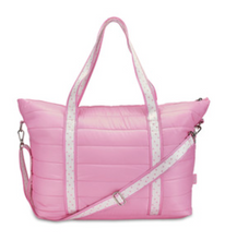 Load image into Gallery viewer, Pink Puffer Tote Heart Strap
