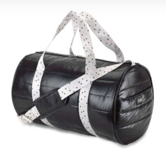 Black Puffer Duffle with Twinkle Star Strap