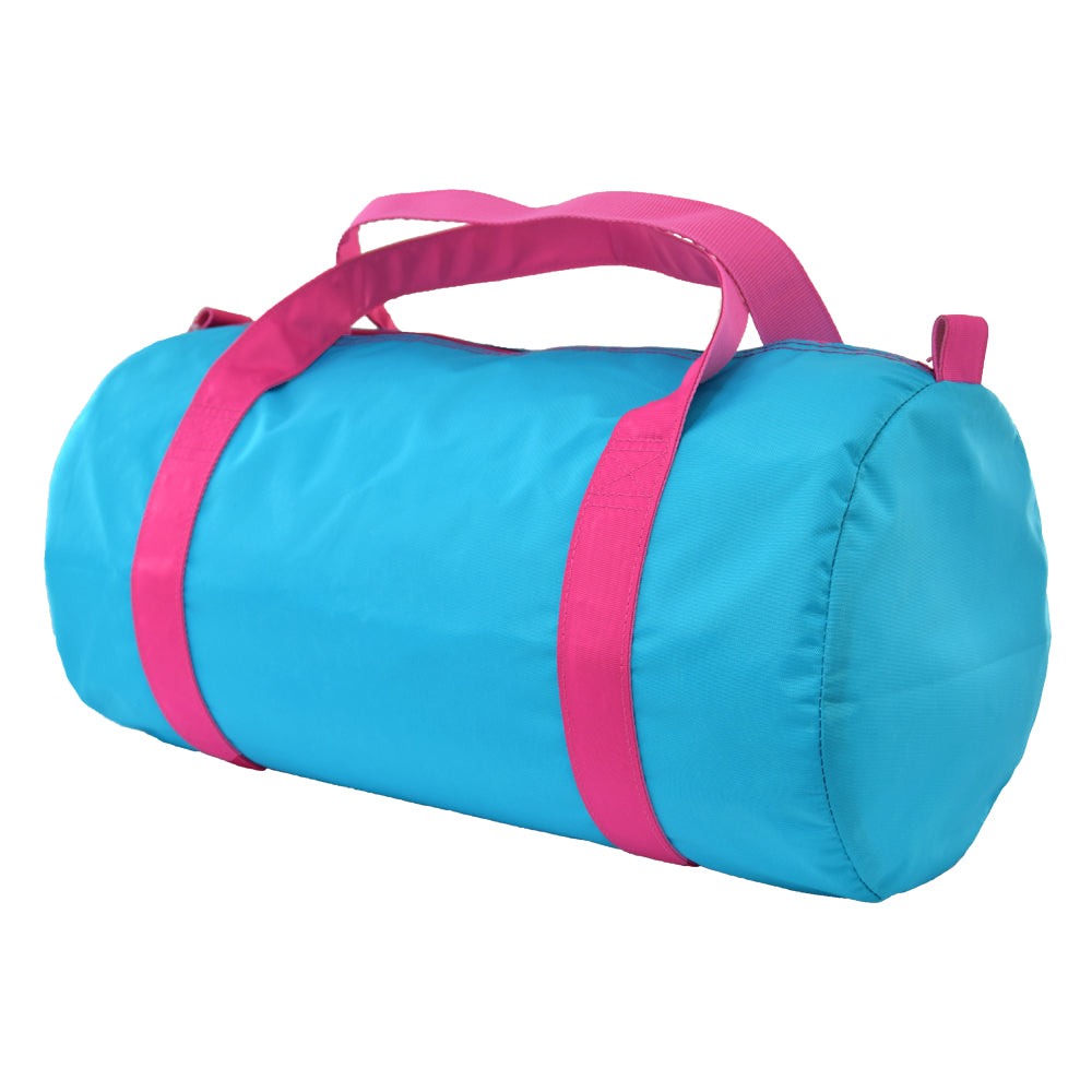 Aqua with Pink Straps Medium Duffle