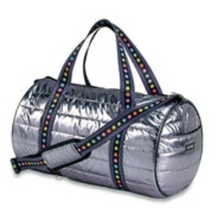 Load image into Gallery viewer, Gunmetal with Multicolor Stars Duffle
