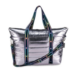 Gunmetal Tote with Black Gradient Straps