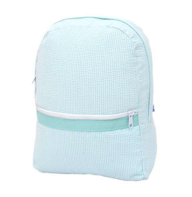 Mint Seersucker Backpack